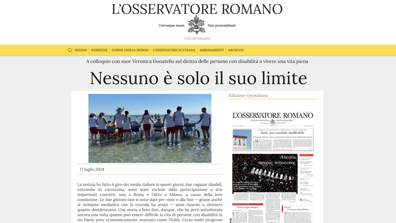 Nessuno è solo il suo limite [L’Osservatore Romano]