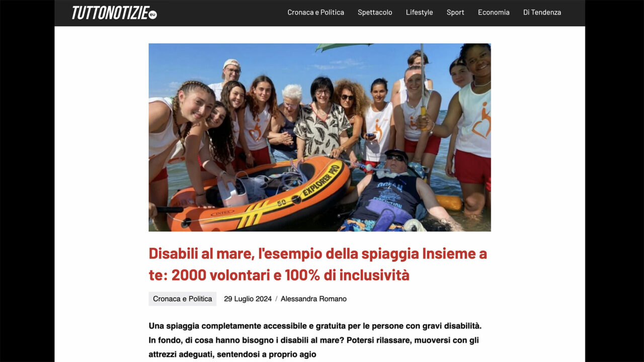 Disabili al mare, l’esempio della spiaggia Insieme a te: 2000 volontari e 100% di inclusività [TuttoNotizie.eu]