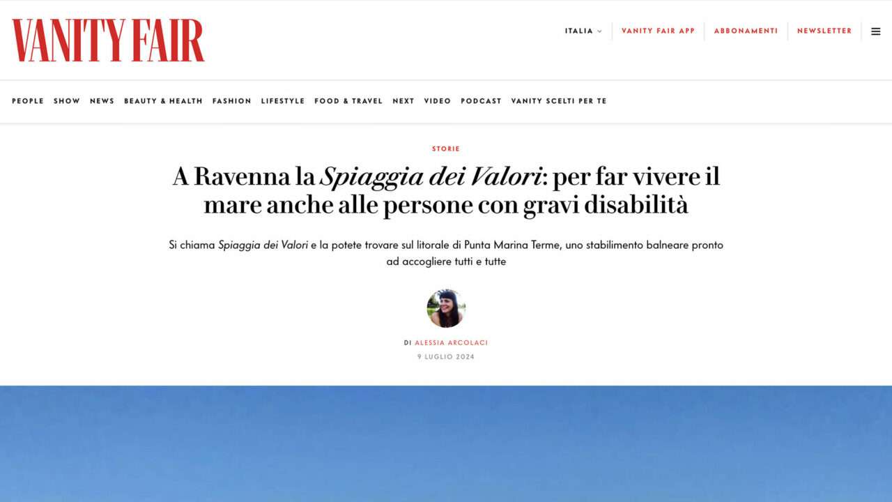 A Ravenna la Spiaggia dei Valori: per far vivere il mare anche alle persone con gravi disabilità [Vanity Fair]