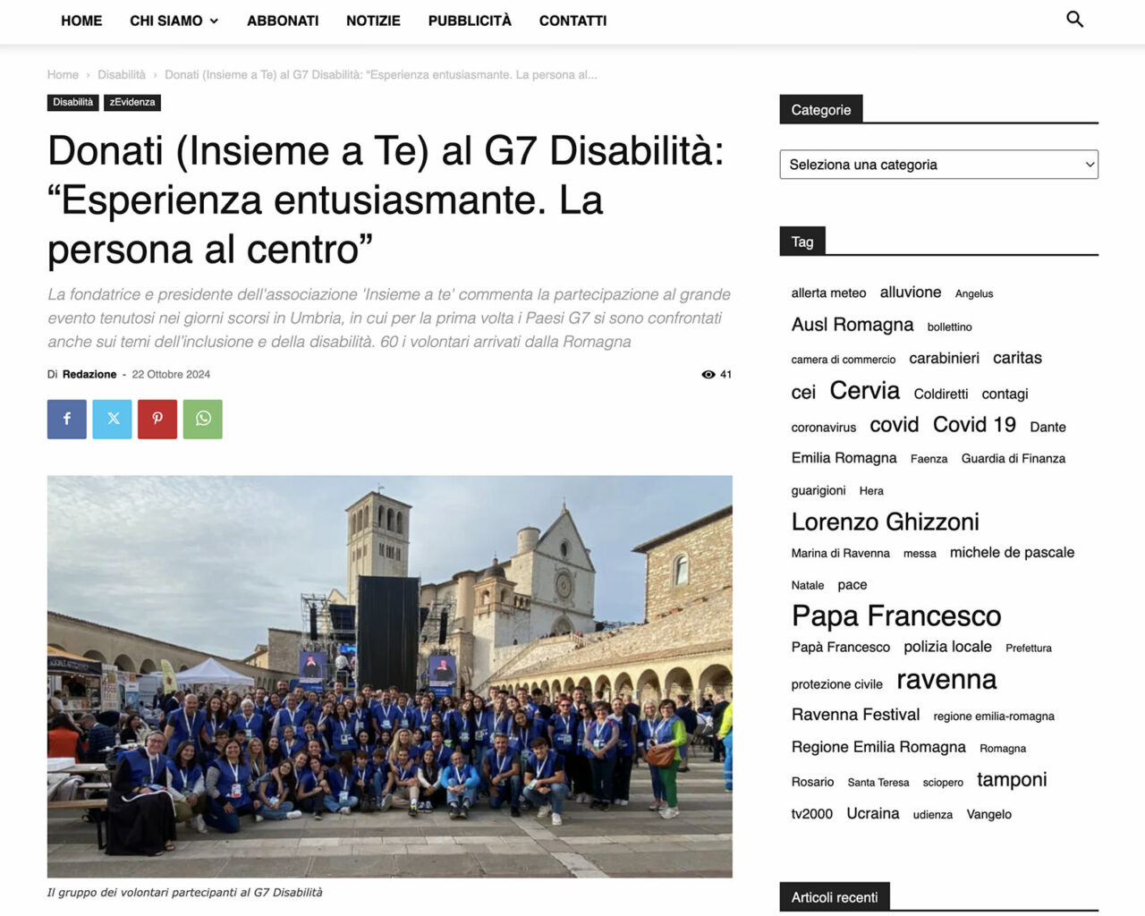 Donati (Insieme a Te) al G7 Disabilità: “Esperienza entusiasmante. La persona al centro”