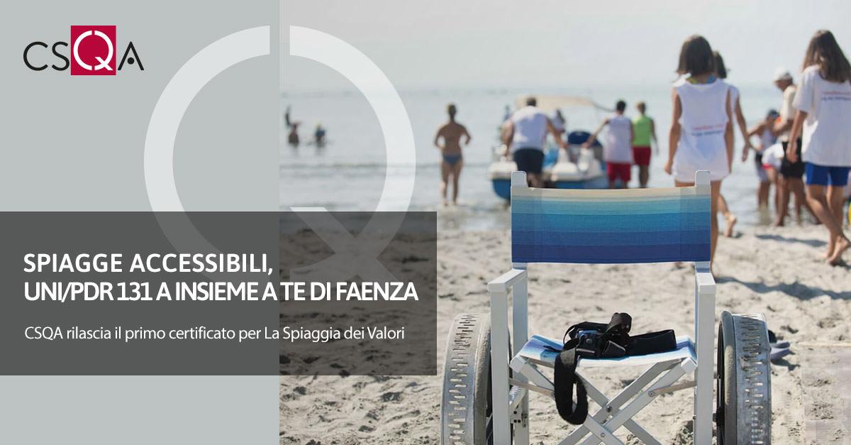 Spiagge accessibili, la Certificazione UNI/PDR 131 all’Associazione Insieme a Te